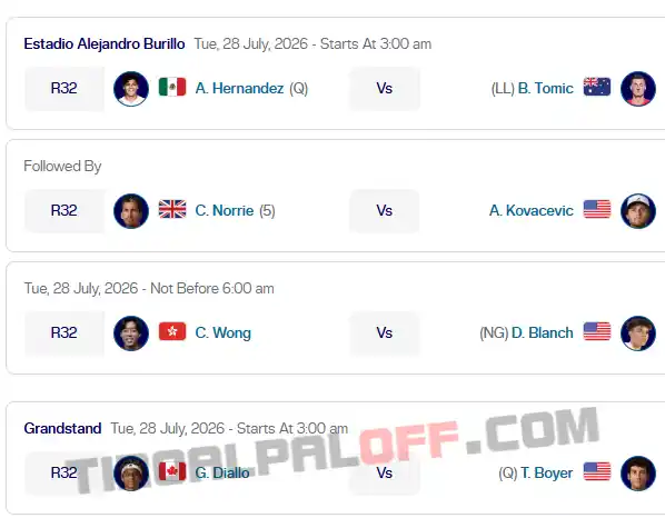 atp cabos lunes27 julio 2026